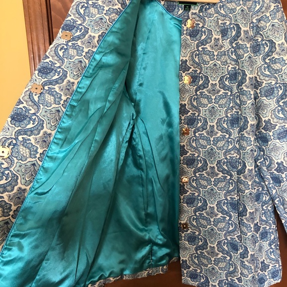 C Wonder Blue Jaquard Snap Button Coat - Picture 6 of 7